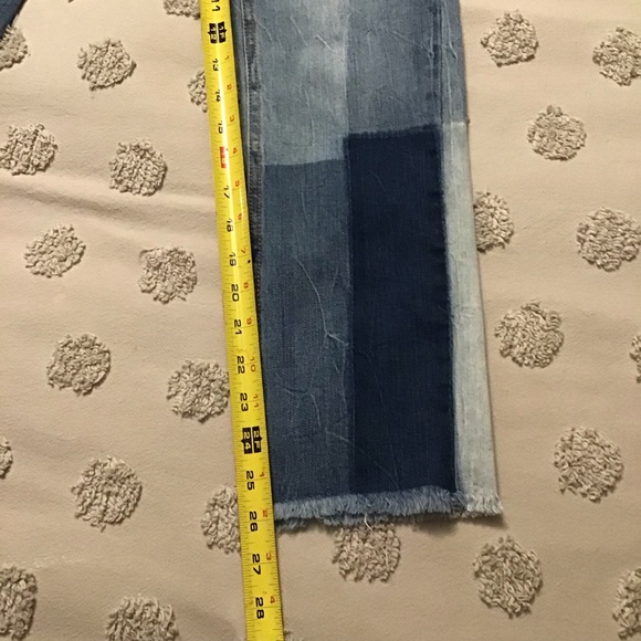 Aeropostale Ankle Straight Jeans. Distressed,Frayed Hem, Color Blocking. Sz 2 - Picture 8 of 11